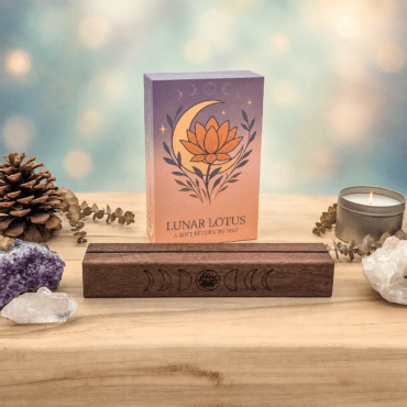 Lunar Lotus Oracle Deck with Walnut Card Stand